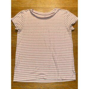 Striped Ribbed T-Shirt For Women In Pink & White